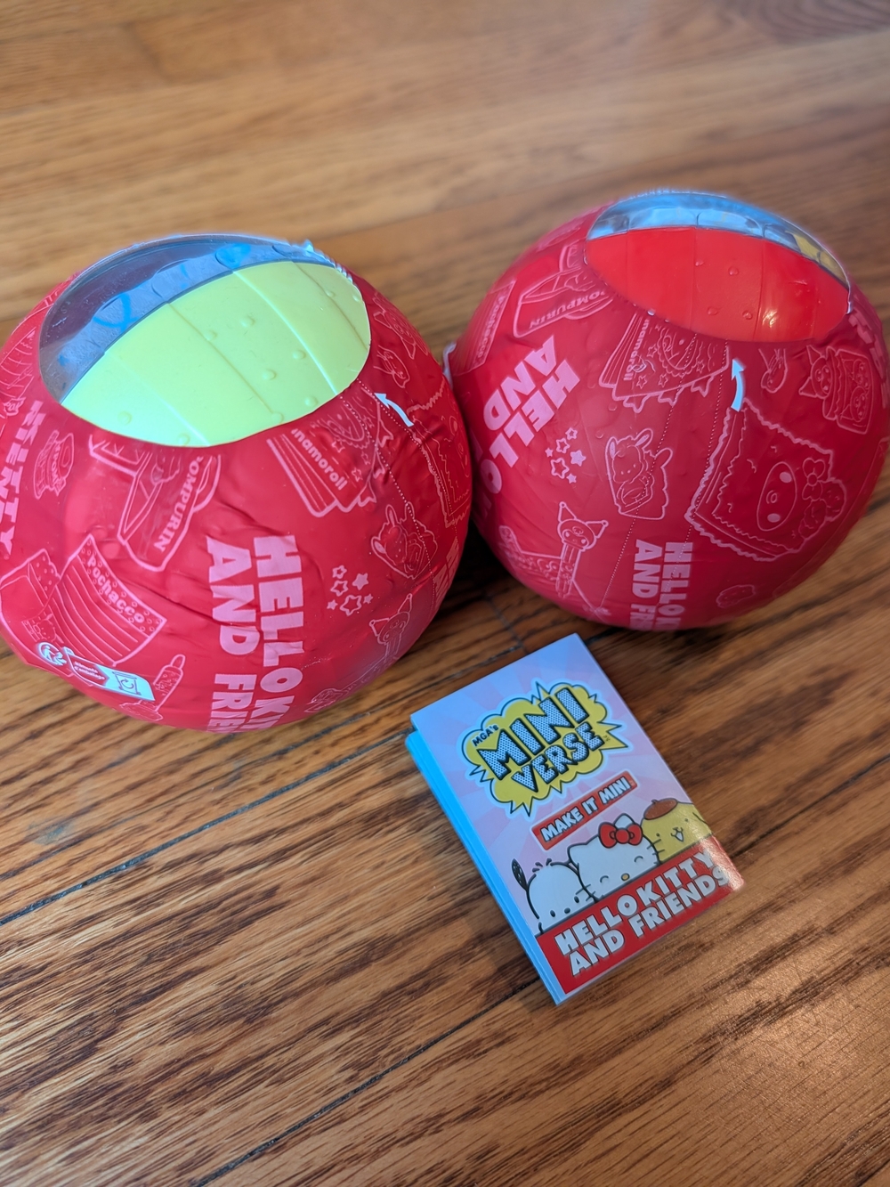 2 MiniVerse Hello Kitty And Friends Mystery Balls - Red & Yellow - Unopened